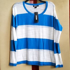 DKNY Knit Long Sleeve Scoop Neck Top Size S
